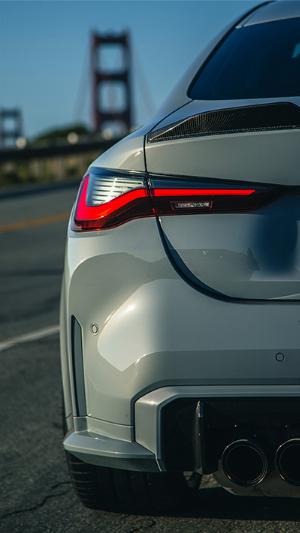 BMW M4 G82 Taillight and view of Golden Gate Bridge