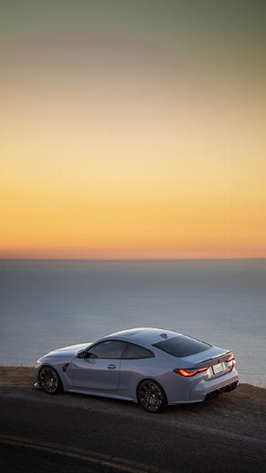 BMW M4 G82 Sunset by the Pacific Ocean